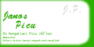 janos picu business card